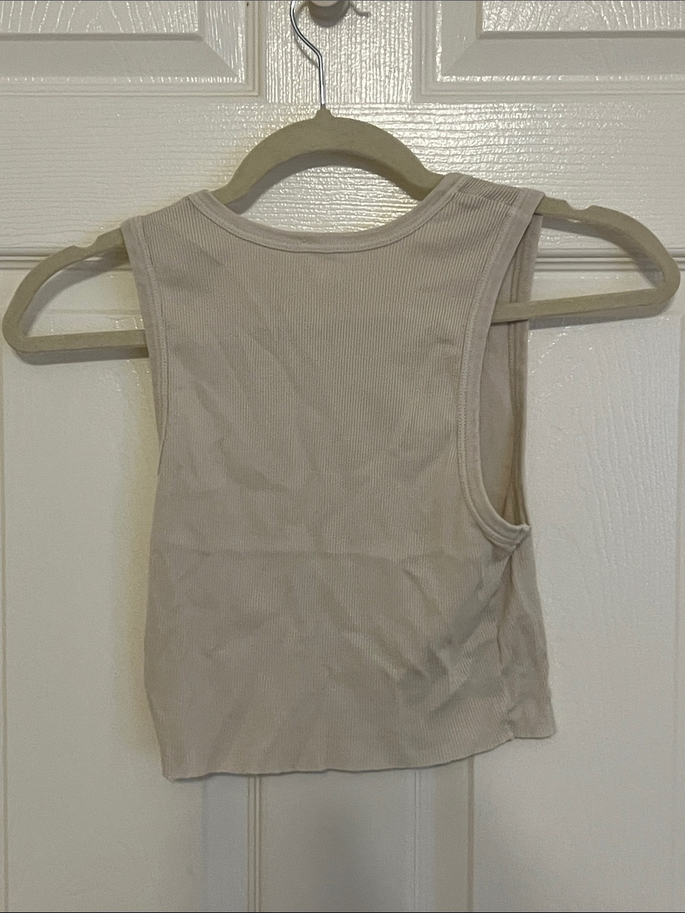Elwood Women's Ribbed Scoop Neck Tank Top in Cream - Picture 3 of 3